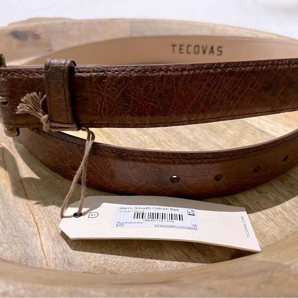 Tecovas smooth ostrich belt
